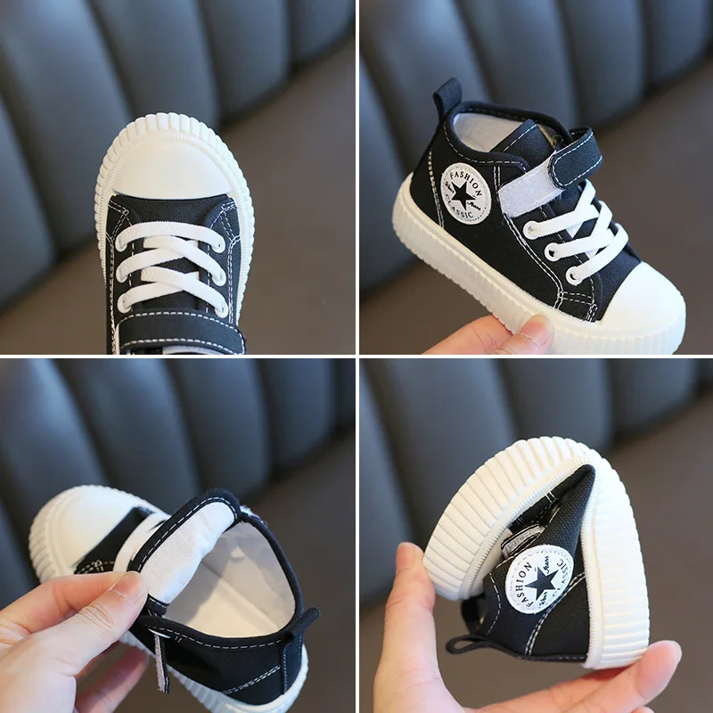Kids High-Top Canvas Sneakers – Stylish & Comfortable Baby Shoes - Image 3