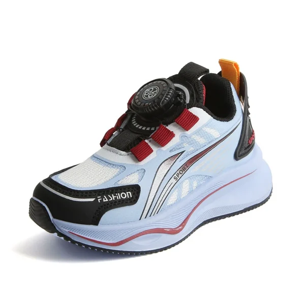 Trendy kids' sneakers with a futuristic design, dial lace system, and non-slip sole – perfect for Eid and everyday wear.