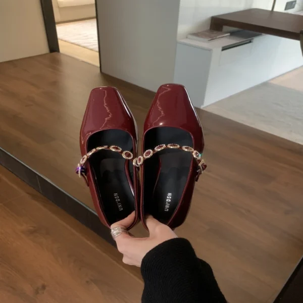 New Strap Shallow Thick  High Heel Shoes - Image 2