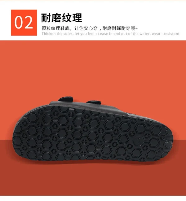 Mens Buckle Slide Sandals with Textured Sole - Image 7