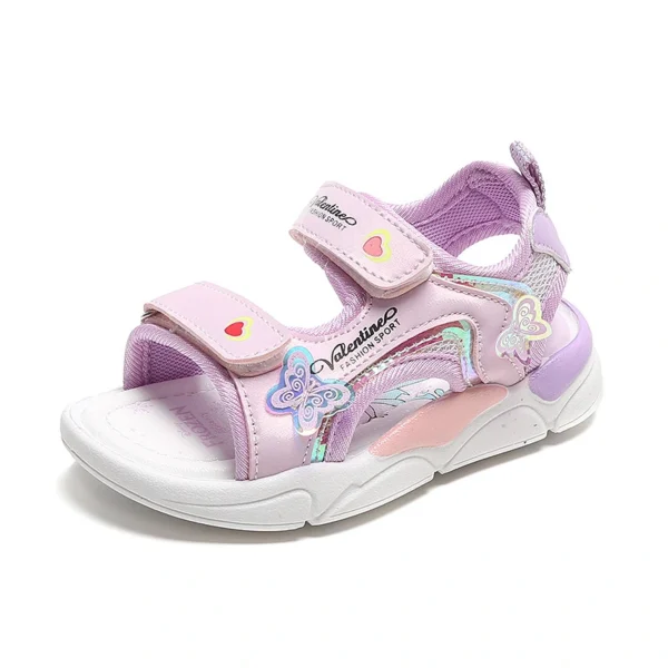 Kids Sandals with Cartoon Design and Velcro Straps - Image 4