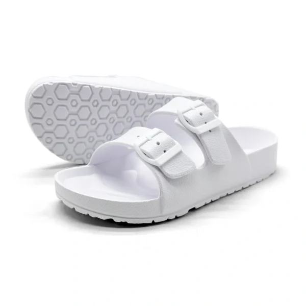 Mens Buckle Slide Sandals with Textured Sole - Image 2