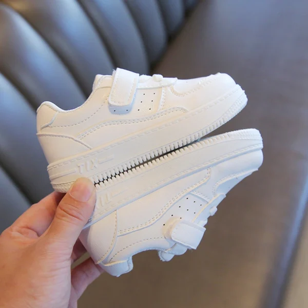 White Velcro Strap Toddler Sneakers – Comfortable & Stylish Kids Shoes - Image 3