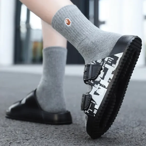 Stylish Unisex Double Strap EVA Sandals with Buckle – Casual Comfort Slides - Image 4
