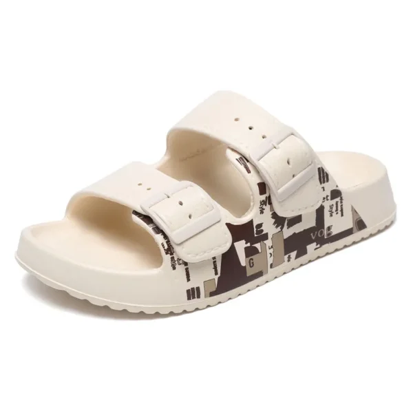 Stylish Unisex Double Strap EVA Sandals with Buckle – Casual Comfort Slides - Image 3