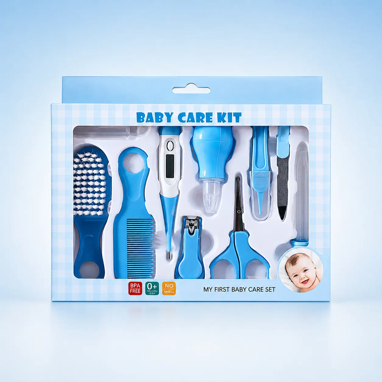 নবজাতক ও শিশুর grooming এবং hygiene care-এর জন্য Blue Baby Care Kit 10 in 1