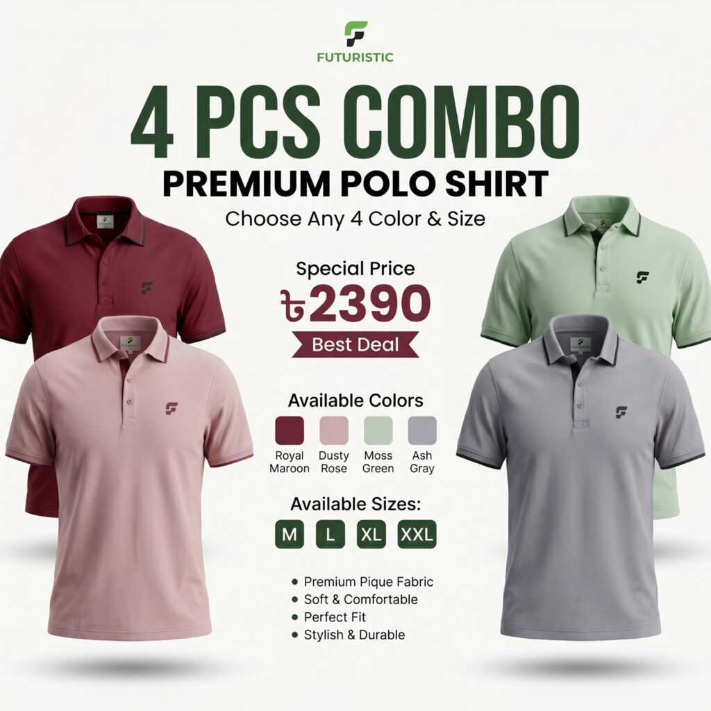 Premium men’s polo t-shirt collection in maroon, mint green, light gray and pink colors with breathable soft fabric and regular fit design.
