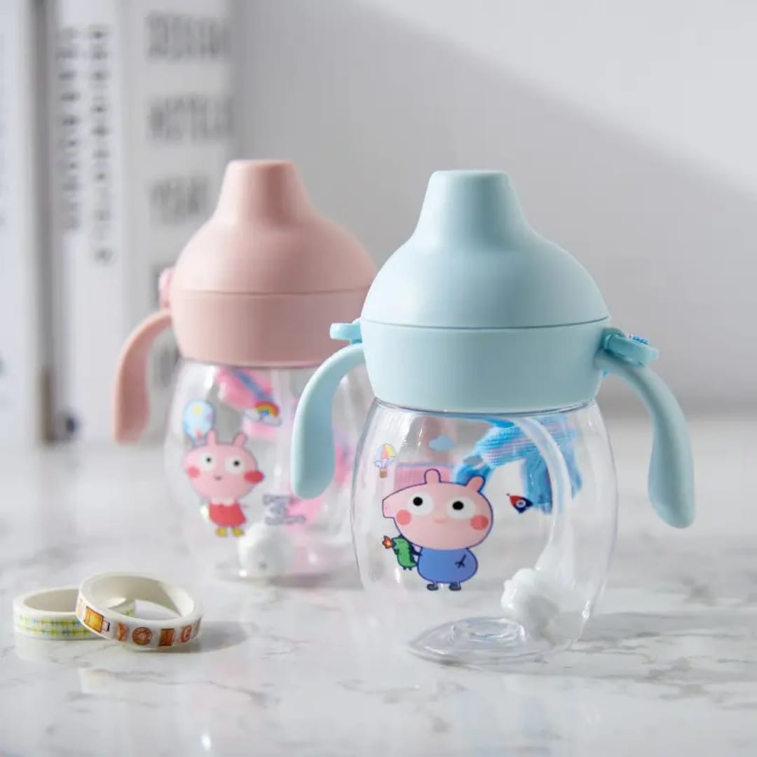 Original Mumpot Baby Duck Beak Sippy Cup 280ml | BPA-Free Leakproof Training Cup with Soft Silicone Straw & Dual Handles - Image 3