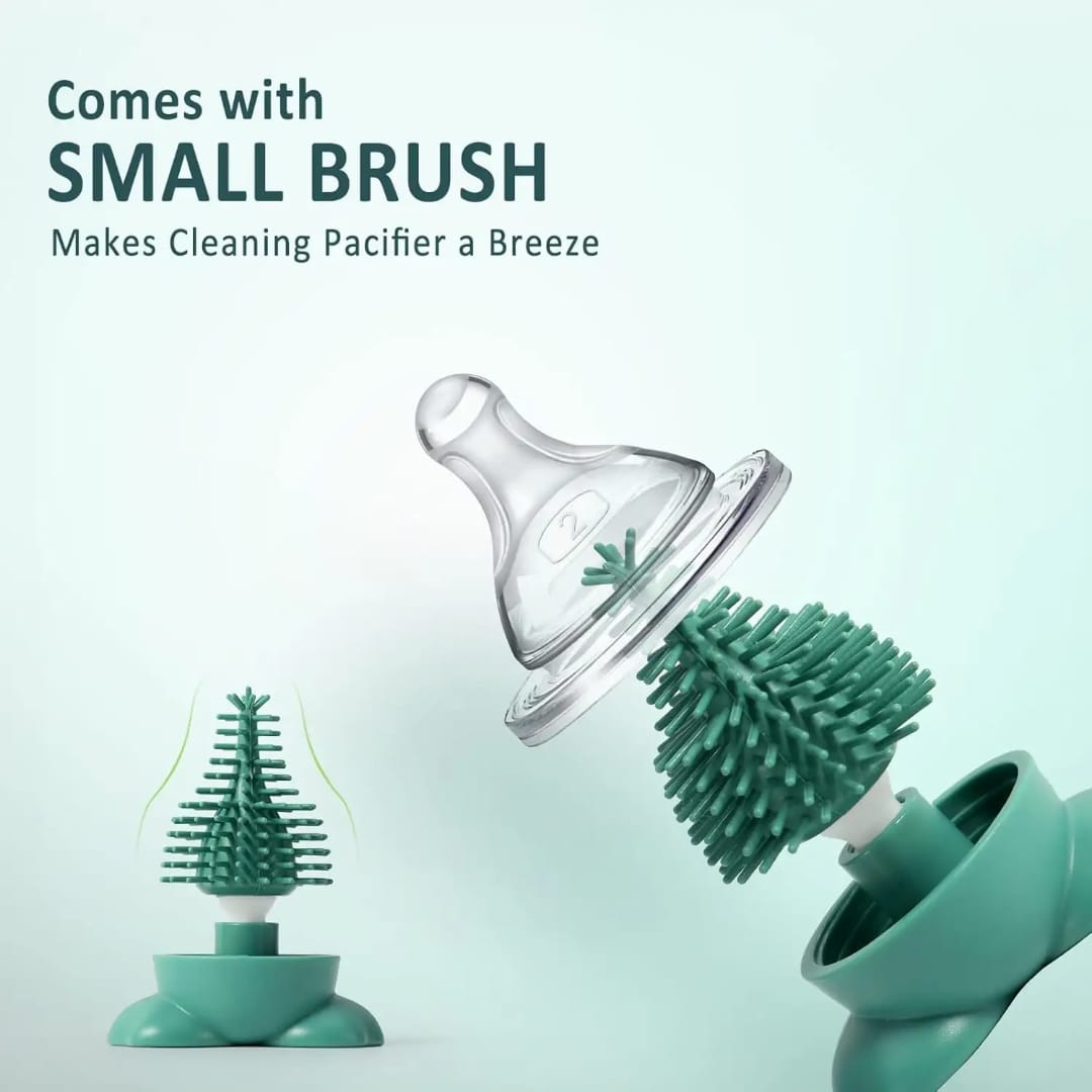 360° Silicone Baby Bottle Cleaning Brush Set | BPA-Free Bottle & Nipple Cleaner with Straw Brush - Image 5