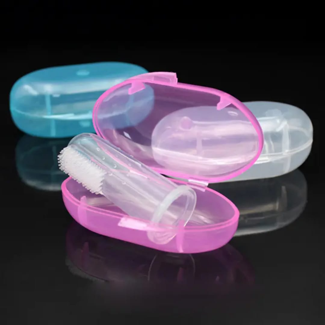 Baby Finger Toothbrush Set | Soft Silicone Infant Toothbrush with Storage Case & Tongue Cleaner - Image 3