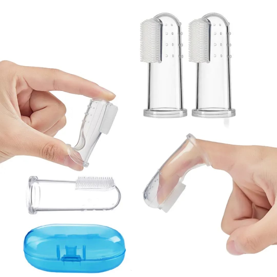 Baby Finger Toothbrush Set | Soft Silicone Infant Toothbrush with Storage Case & Tongue Cleaner - Image 6