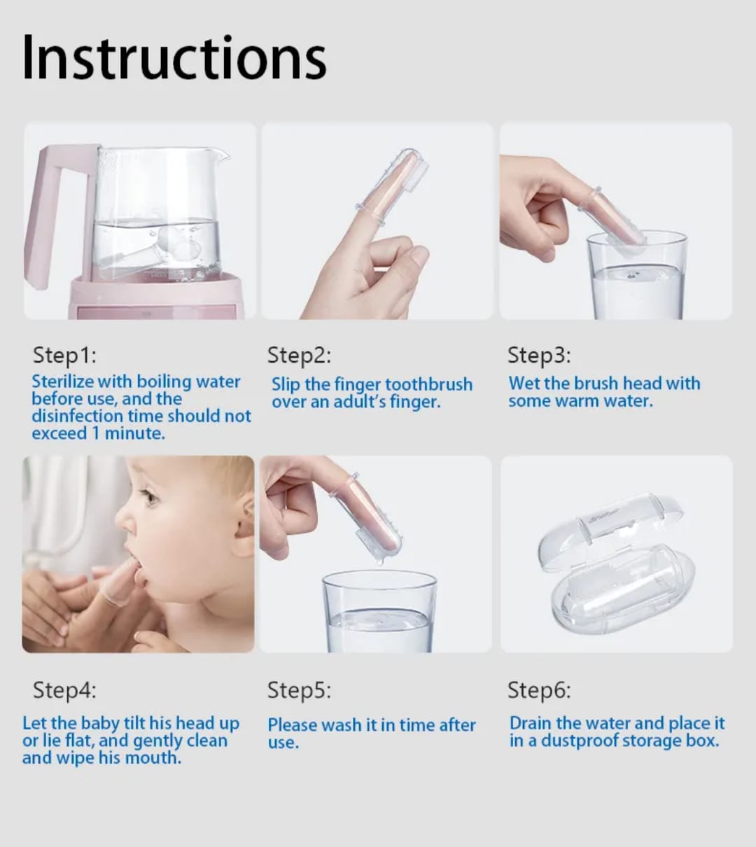 Baby Finger Toothbrush Set | Soft Silicone Infant Toothbrush with Storage Case & Tongue Cleaner - Image 9