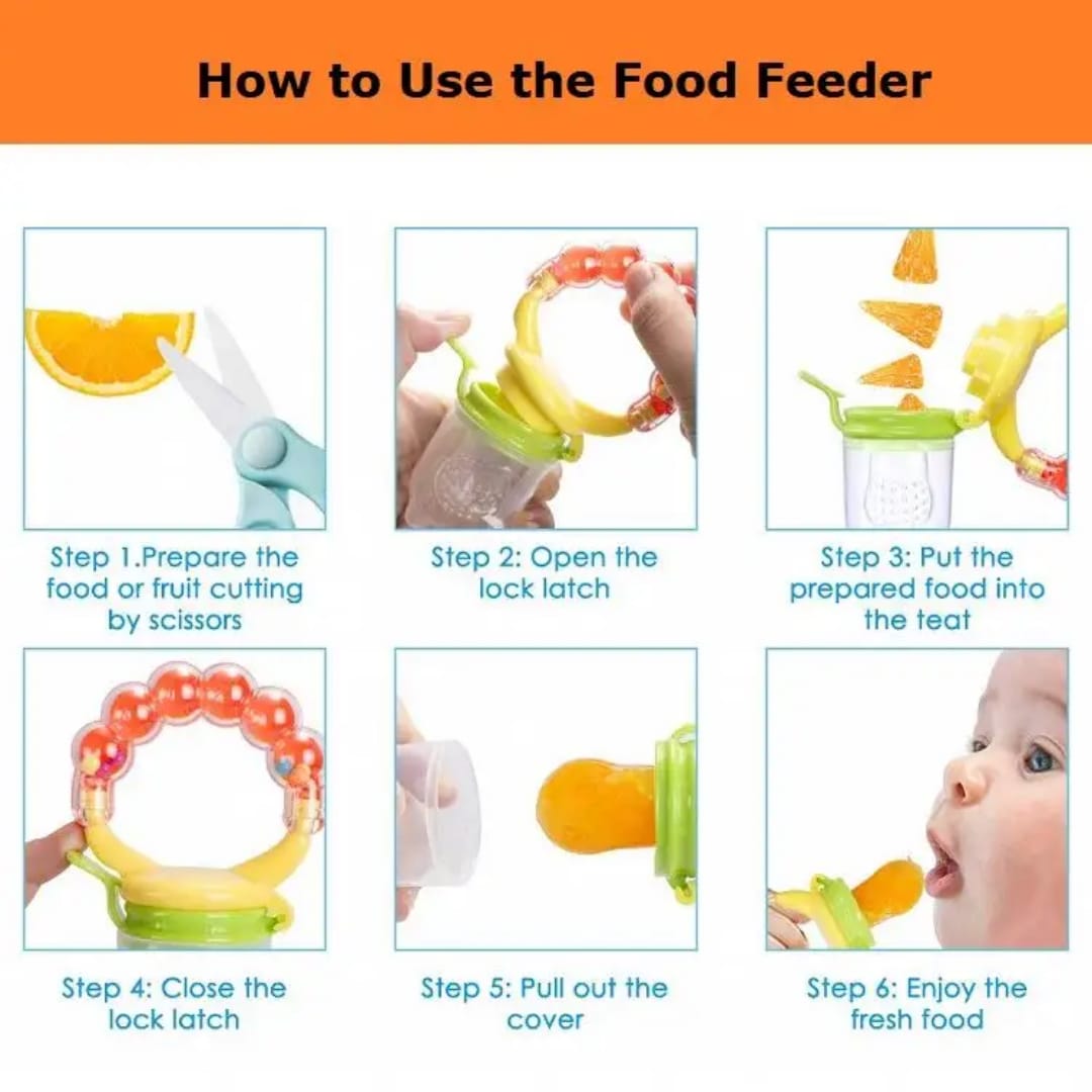 Baby Fresh Fruit Feeder Pacifier with Rattle Teether | BPA-Free Silicone Infant Feeding & Teething Soother - Image 3