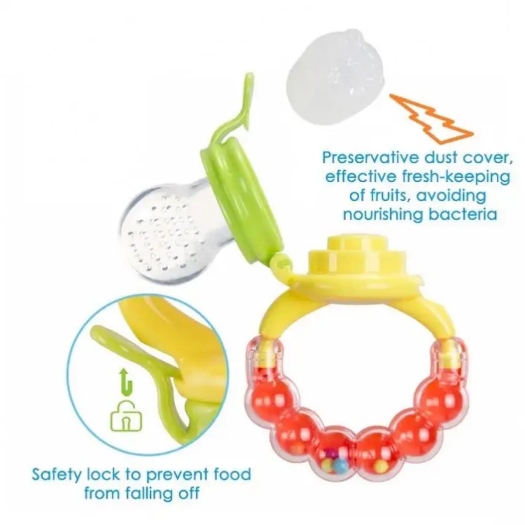 Baby Fresh Fruit Feeder Pacifier with Rattle Teether | BPA-Free Silicone Infant Feeding & Teething Soother - Image 5