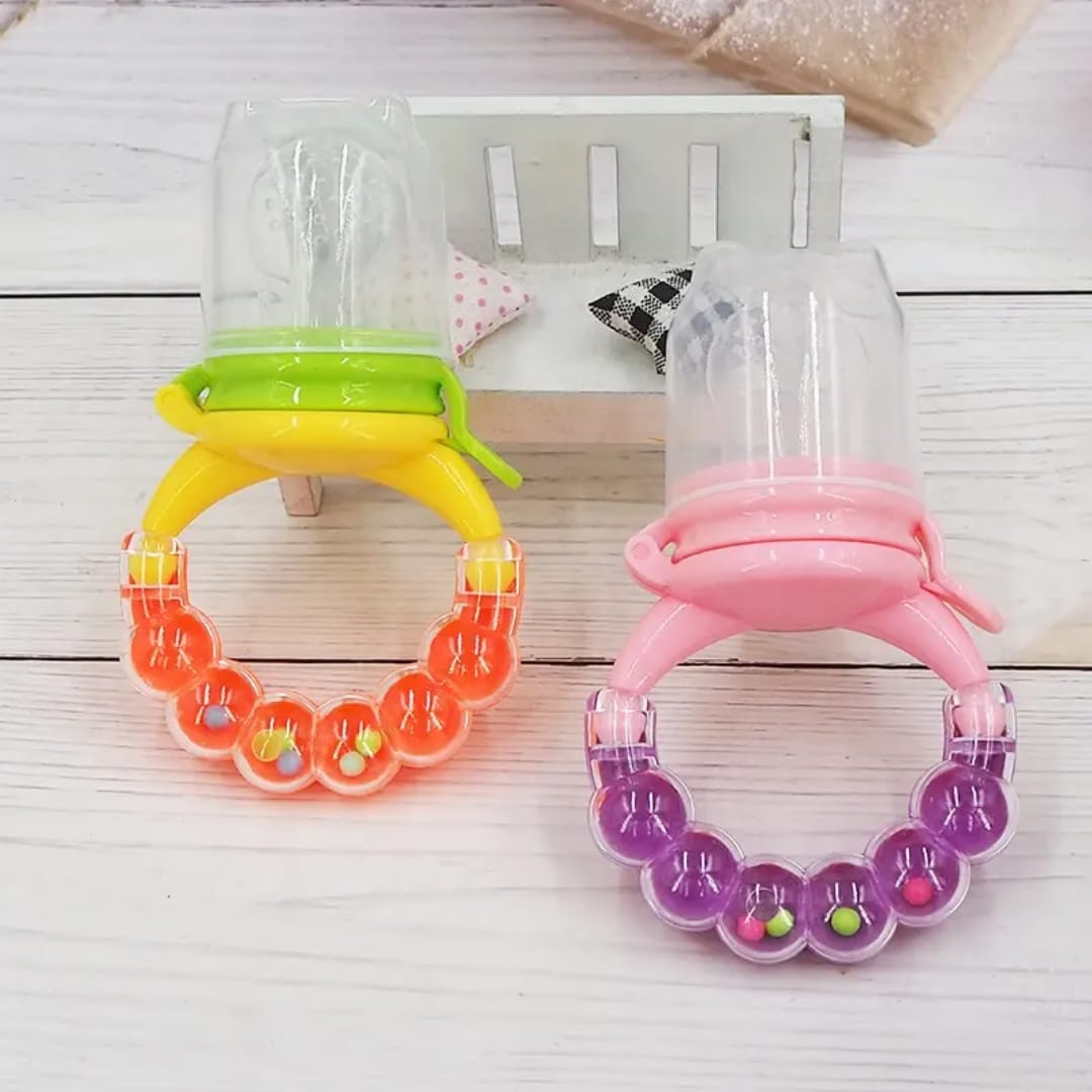 Baby Fresh Fruit Feeder Pacifier with Rattle Teether | BPA-Free Silicone Infant Feeding & Teething Soother - Image 6