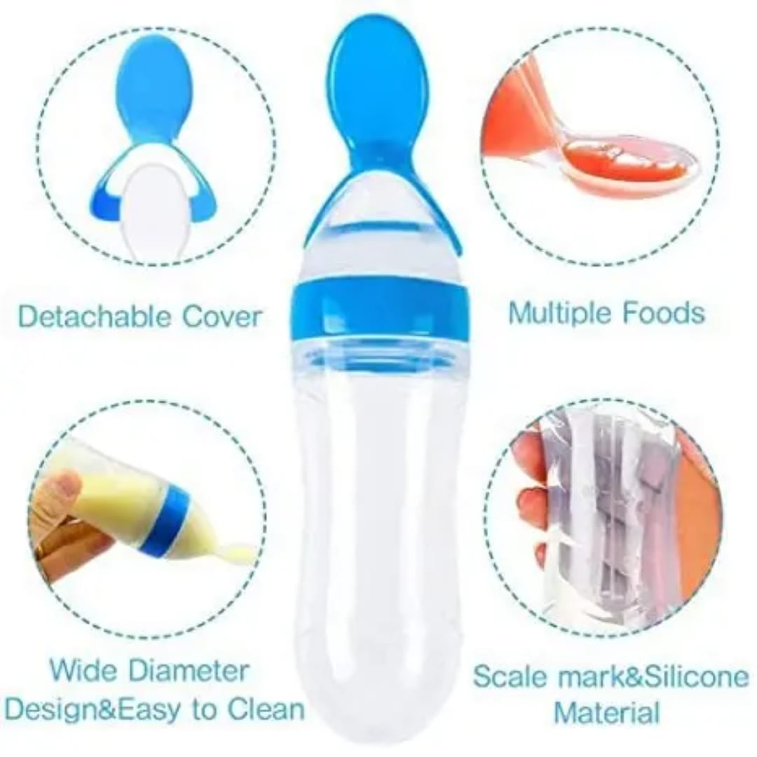 Baby Silicone Feeding Spoon Bottle | BPA-Free Squeeze Spoon Feeder for Cereal, Puree & Medicine - Image 5