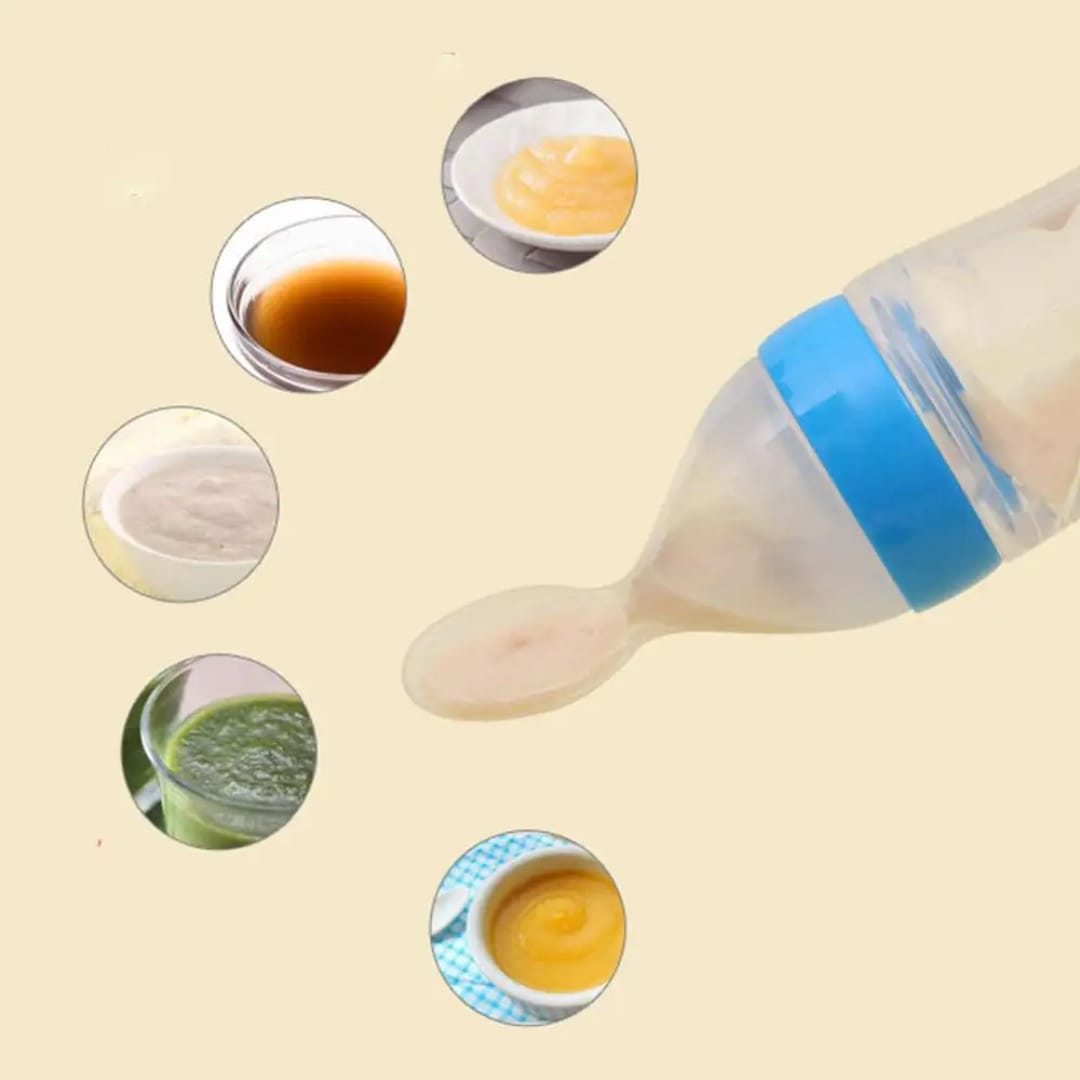 Baby Silicone Feeding Spoon Bottle | BPA-Free Squeeze Spoon Feeder for Cereal, Puree & Medicine - Image 6