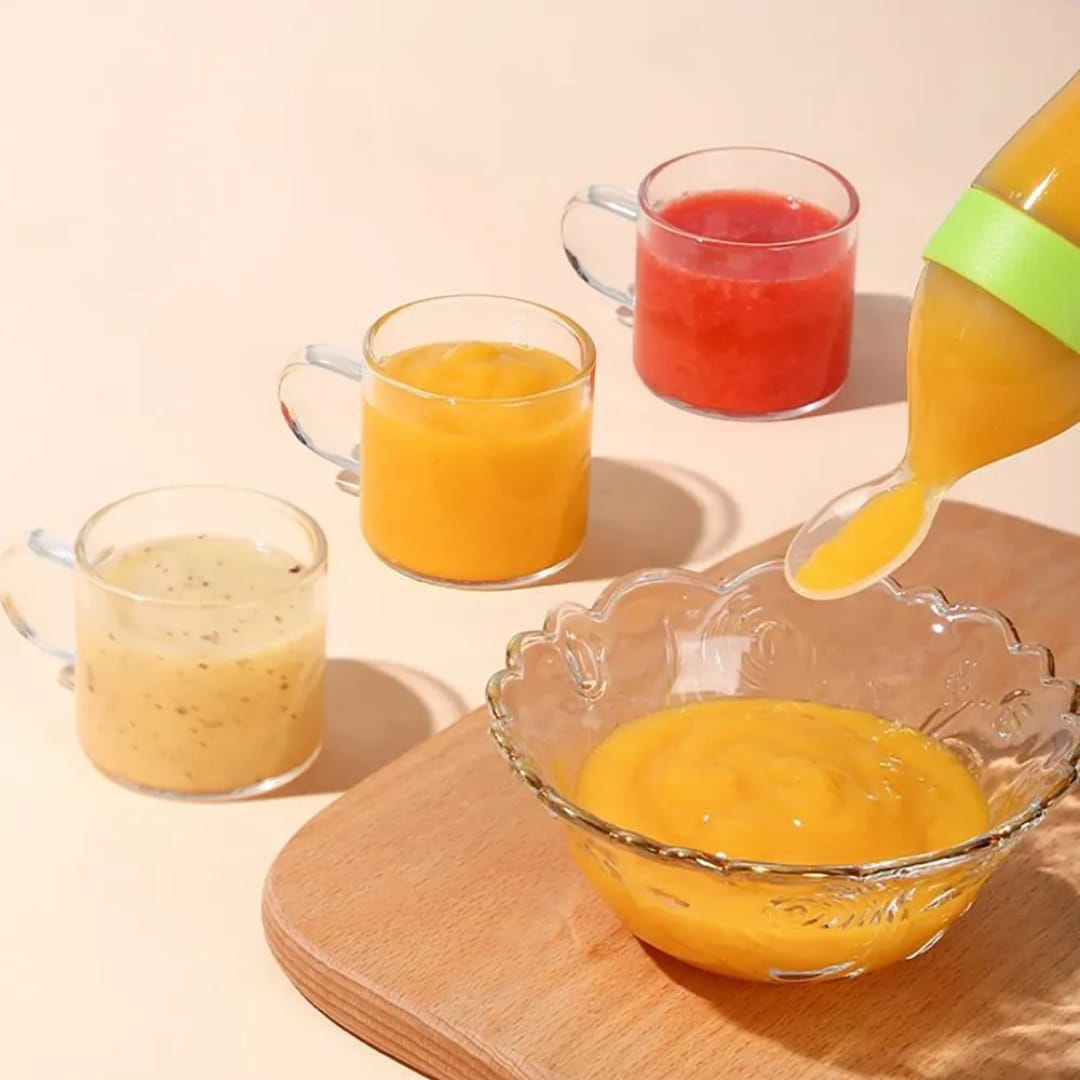 Baby Silicone Feeding Spoon Bottle | BPA-Free Squeeze Spoon Feeder for Cereal, Puree & Medicine - Image 7
