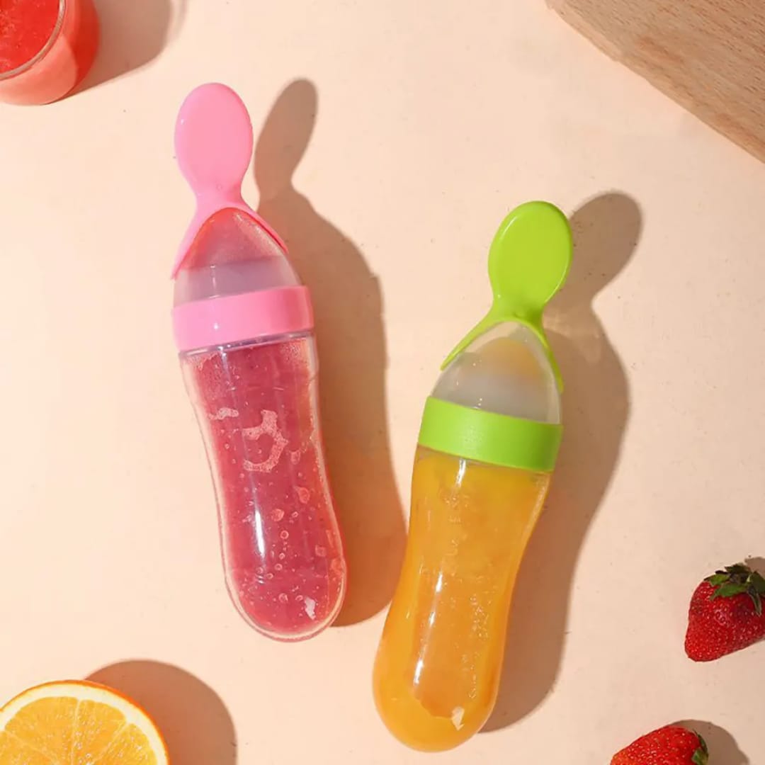 Baby Silicone Feeding Spoon Bottle | BPA-Free Squeeze Spoon Feeder for Cereal, Puree & Medicine - Image 8