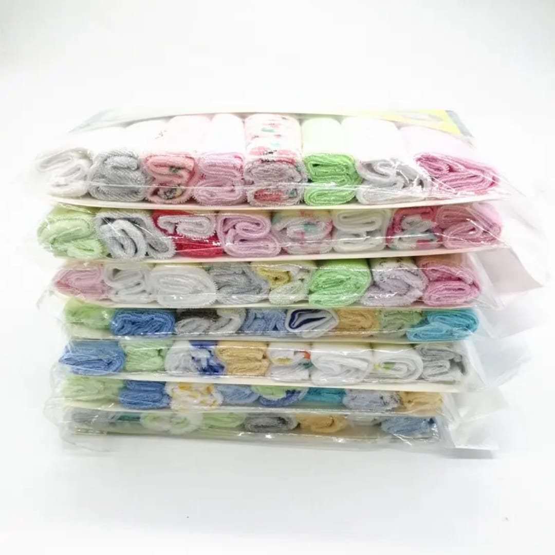Premium Baby Cotton Washcloth Set (8 Pcs) | Soft & Absorbent Newborn Face Towels - Image 7