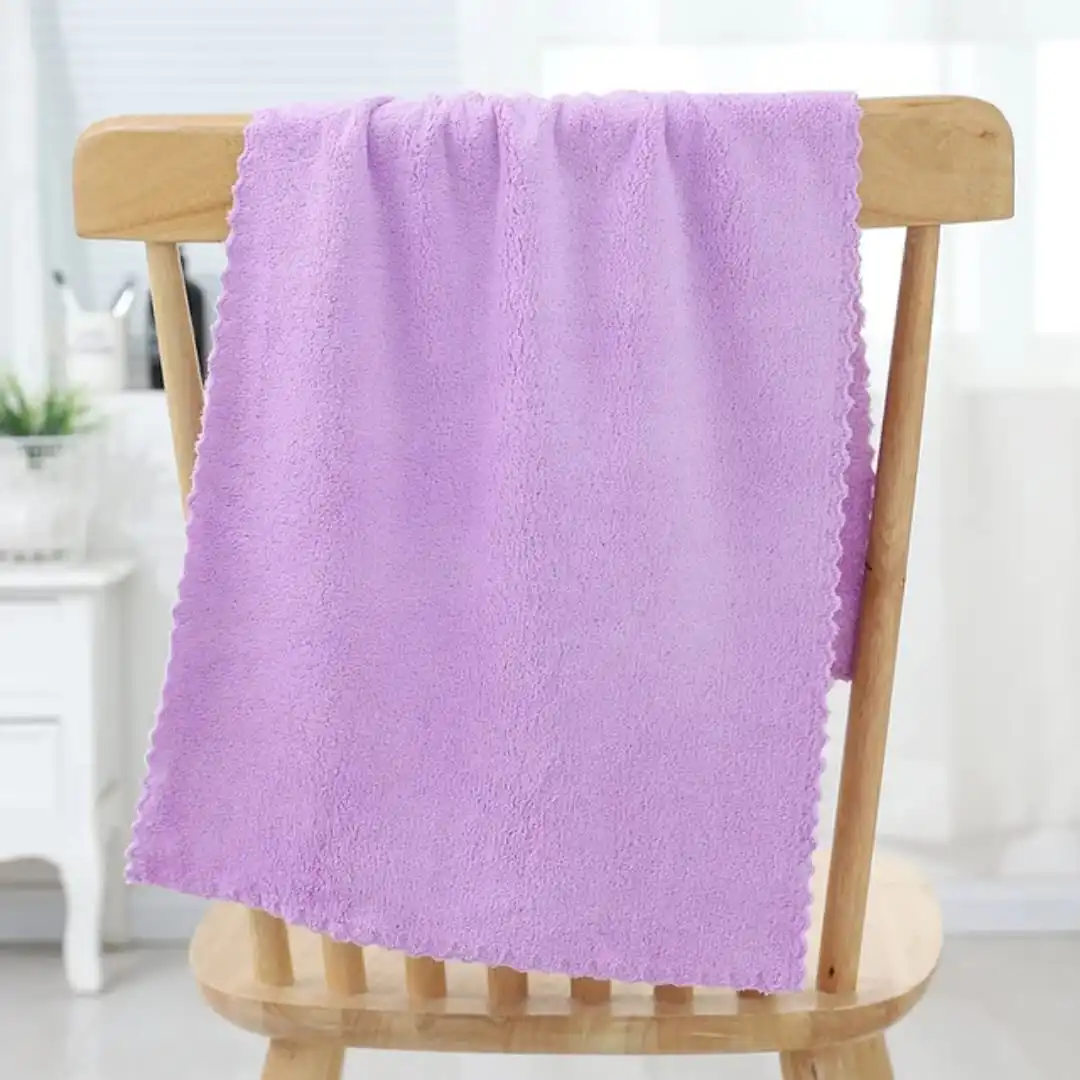 1pc Ultra Soft Coral Fleece Bath Towel | Super Absorbent Quick Dry Microfiber Towel for Home & Travel - Image 7