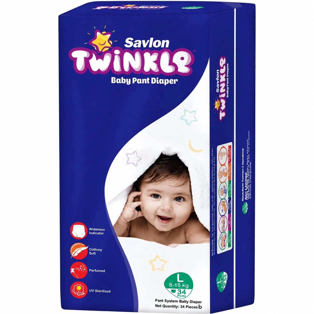 Savlon Twinkle Baby Pant Diaper Large (L) 34 PCS | 8-15 KG Baby | Soft & Leak-Proof Diaper | Best Baby Diaper in Bangladesh - Image 3